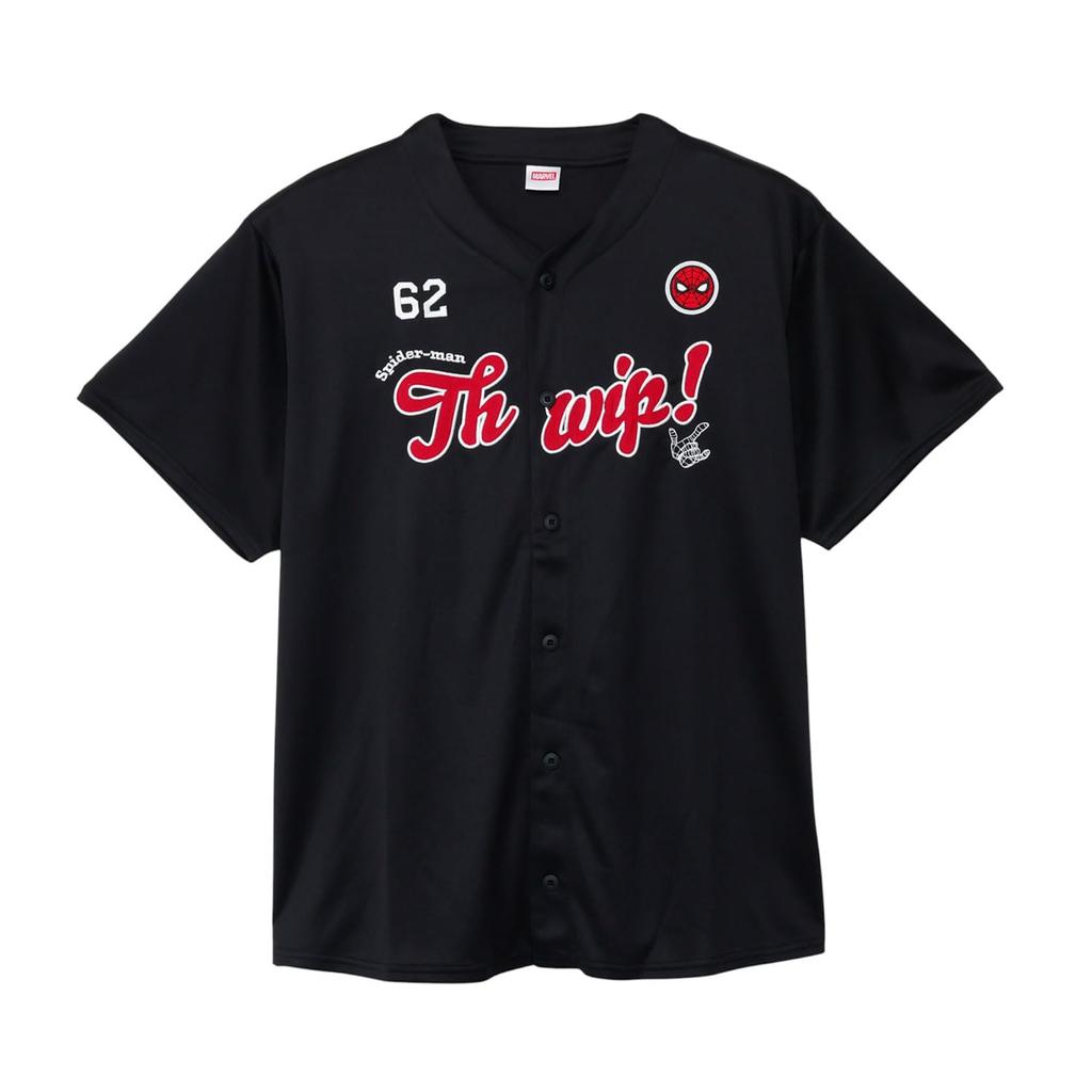 Small Planet Marvel Baseball One Size Fits All Spider-Man Shirt, Black,