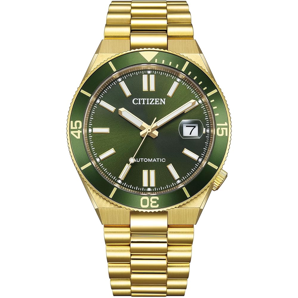 

Citizen NJ0232-53X Mechanical Watch Waterproof Analog Date Men s Business Gold Green