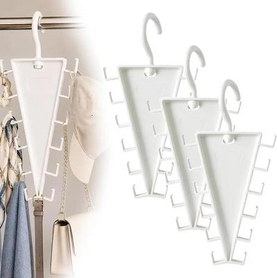 V-Shaped Hanger 360° Rotatable Storage Holder With 12 Hooks Double Sided Wall Mounted Hanger Space Saving Hat Rack Wardrobe Rack