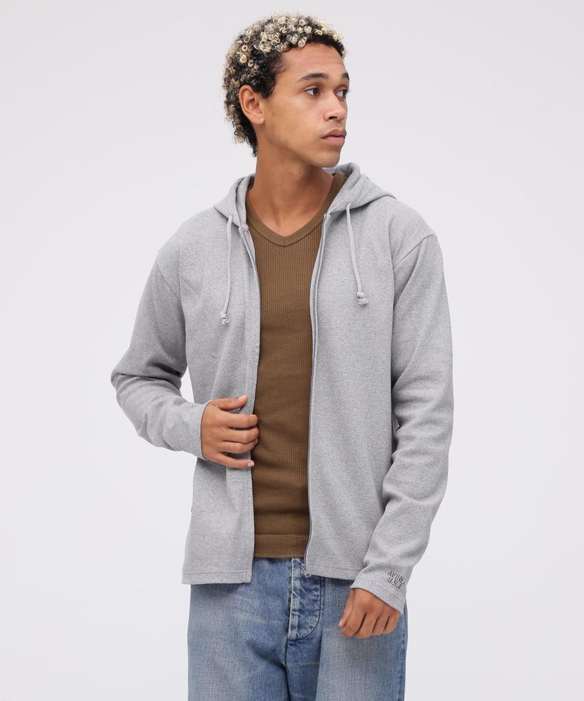 AVIREX DAILY FULLZIP RIB PARKA 6153641 L Grey