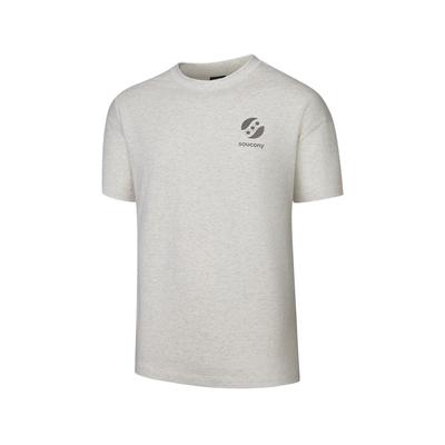 SAUCONY Natural Echo Fashion Comfortable Versatile Loose Short Sleeve T-Shirt Unisex Tops Off-White SA3259ST52O-HS018