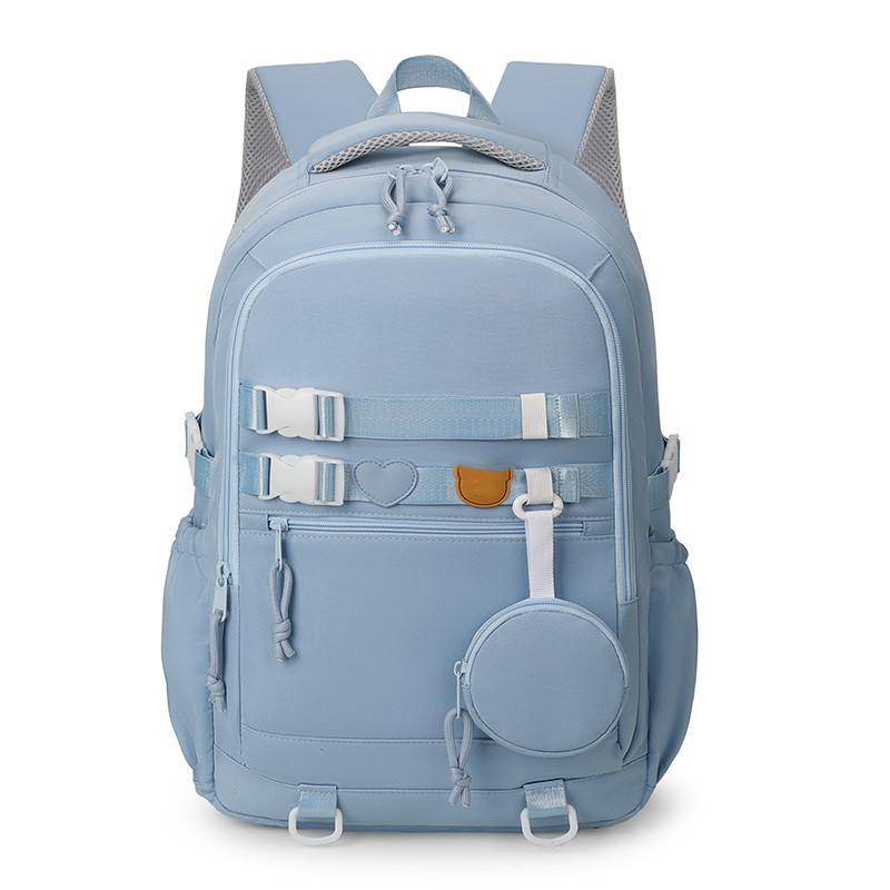 High-Value Student Schoolbag, High School Junior High School Student Large-Capacity Backpack, Simple Solid Color Versatile Backpack