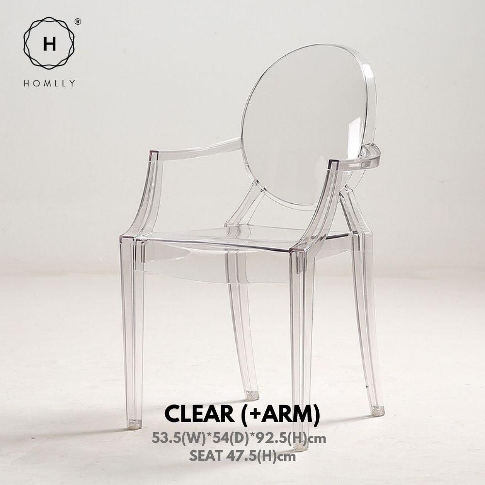 Homlly Chair Modern Acrylic Stacking Kitchen Dining Room Chair