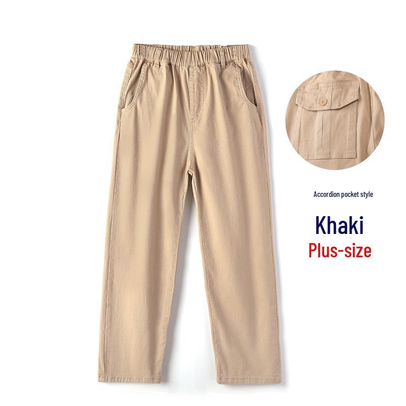 Khaki School Uniform Pants for Primary and Middle School: Boys' Spring/Autumn Cotton Casual Pants & Girls' Stretch Cotton Long Pants