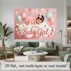 2D flat banner 1 piece baby welcoming girl background fabric for decoration polyester banner decoration