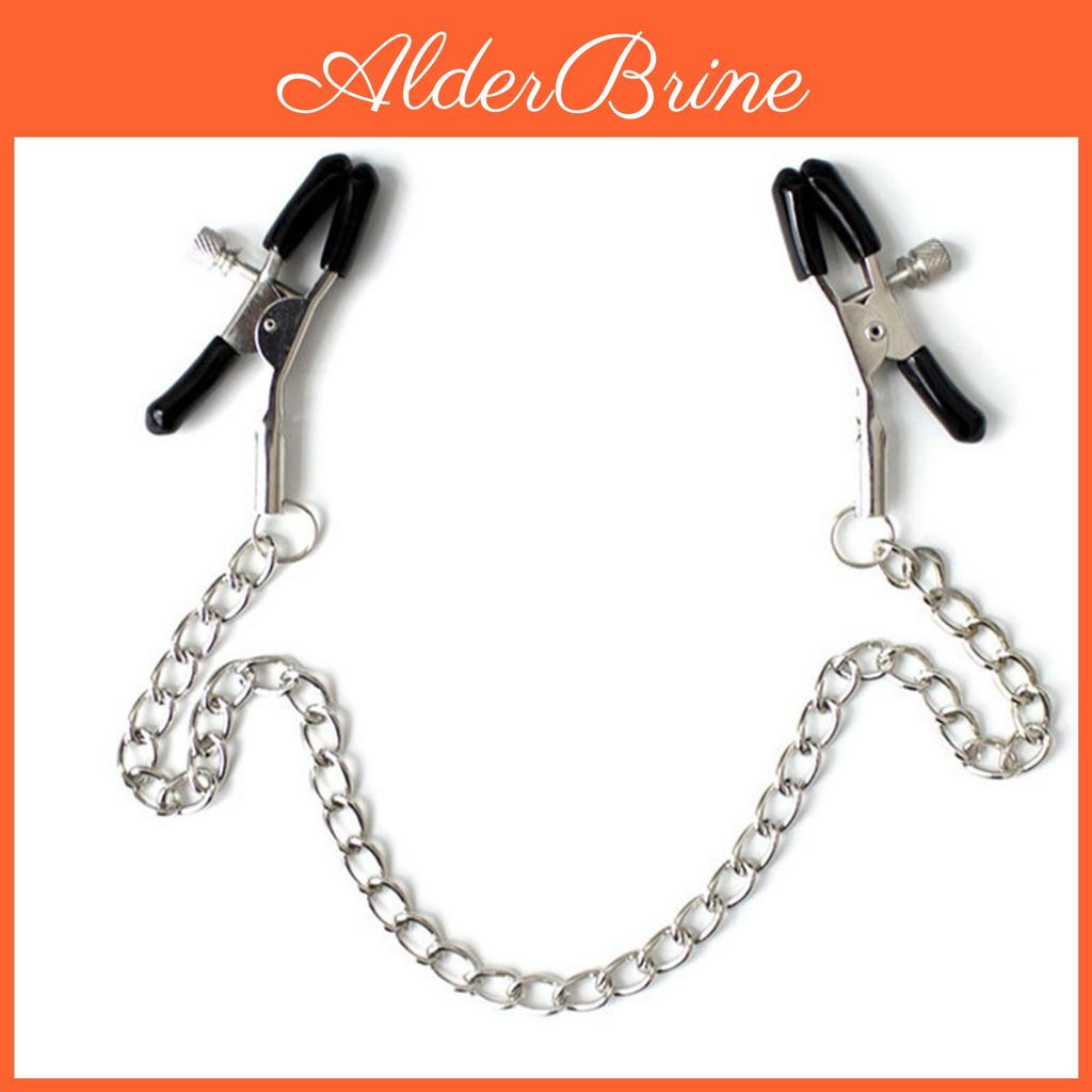Pressure Jewelry Clamps Clips Adjustable Non Piercing Nipple Rings With Metal Chain