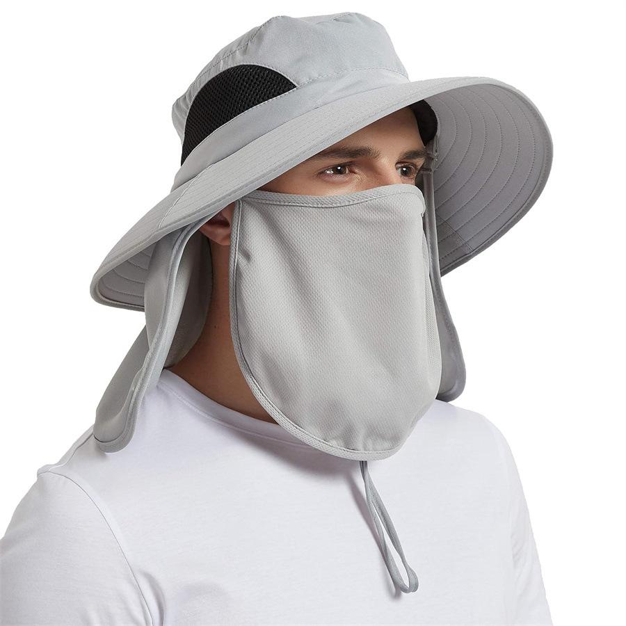 Popular men and women sunscreen UV protection bucket hat outdoor hiking neck protection face sun hat