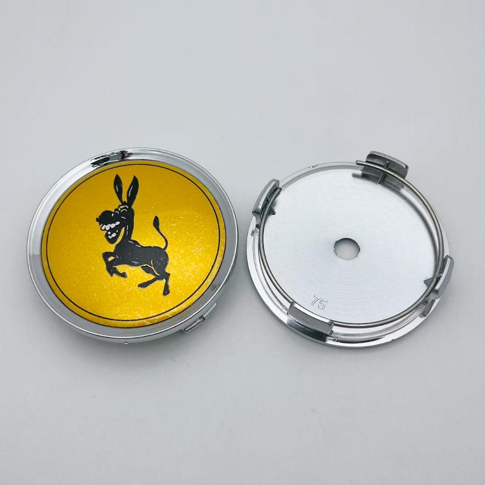 4pcs 75mm O.D / 70MM I.D Donkey Logo Emblem Car Wheel Center Caps Wheels Hub Cap Hubcaps Auto Rims Dust Cover Car Accessories