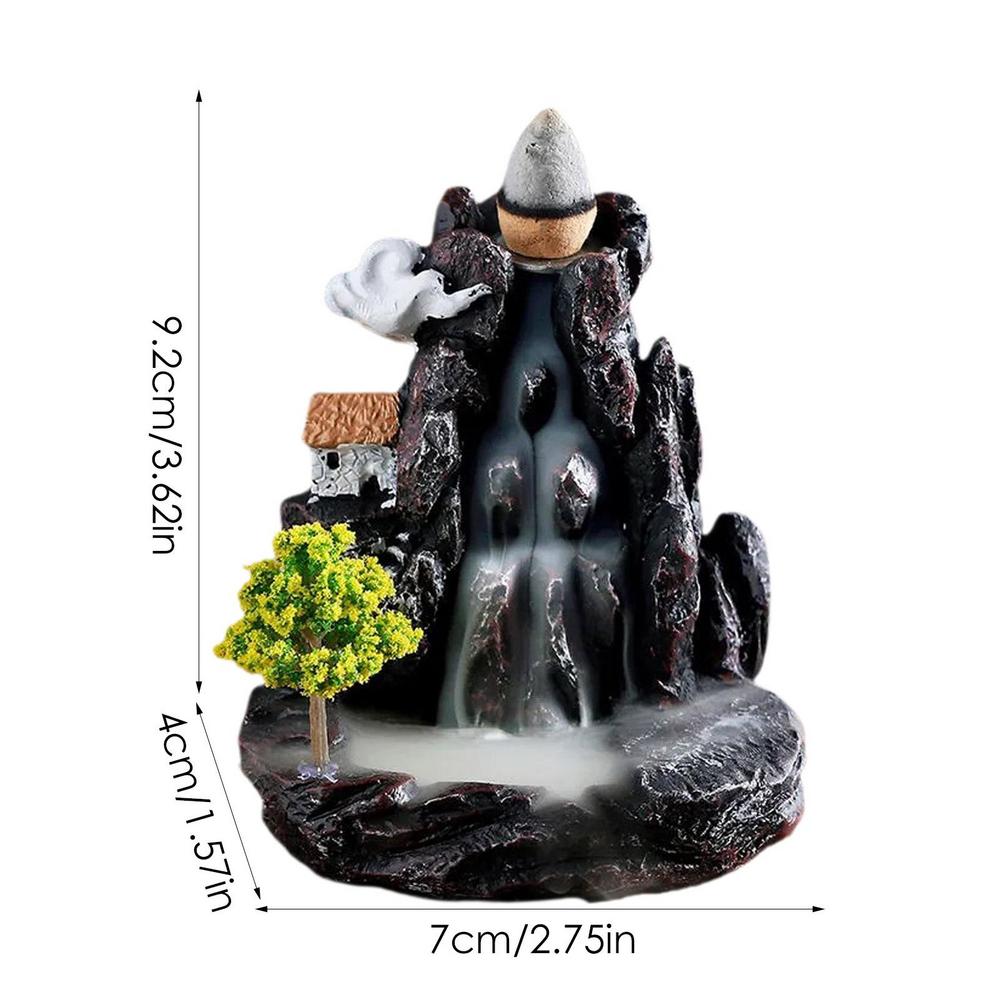 Incense Burner Resin Backflow Incense Burner Waterfall Incense Burner Innovative Tower Incense Sandalwood Aromatherapy Furnace