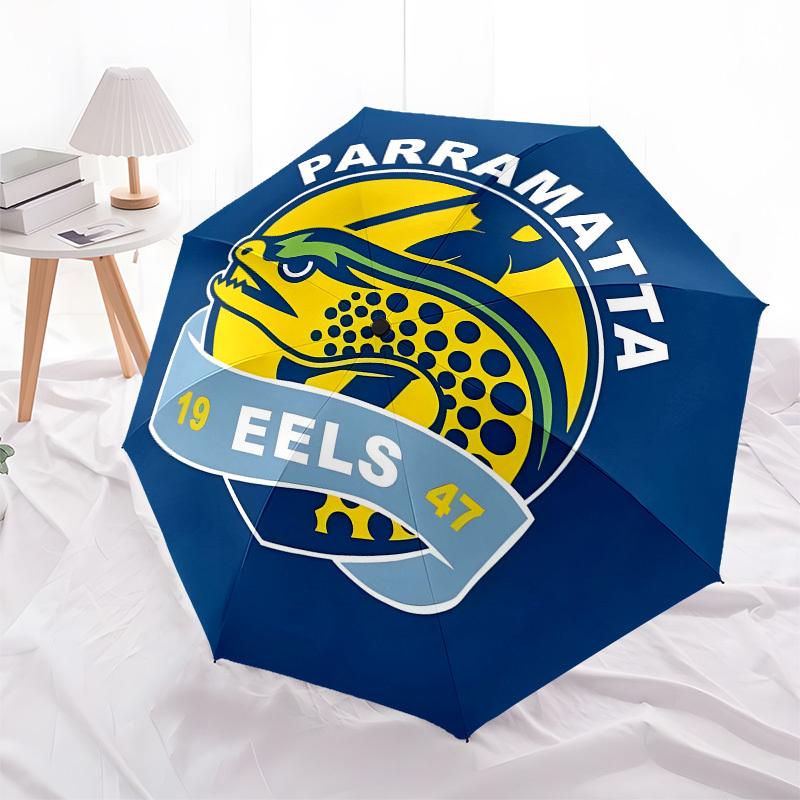Parramatta Eels, Rugby League Apertura e Chiusura Automatica, Struttura a 8 Costole Ombrello Portatile, Adatto per Uomini e Donne in Tutte le Stagioni P