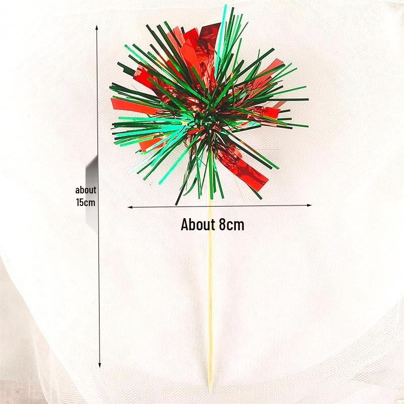 

Creative Korean-Style Christmas Cake Decoration: Colorful Rain Silk Inserts for Desserts