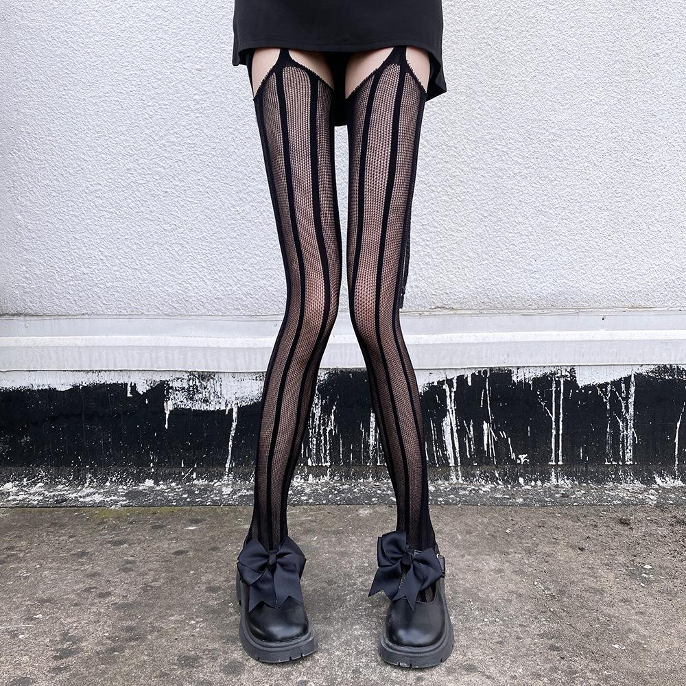 

New Plus Size Fishnet Stocking Garter Sexy Women Tight Open Crotch High Waist Lingerie Fishnet Pantyhose Crotchless Mesh Tight S-3XL