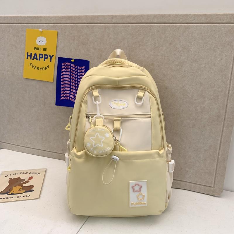 Schoolbag high value Mori fresh and sweet girl heart travel backpack large capacity contrasting color primary and secondary school students cute