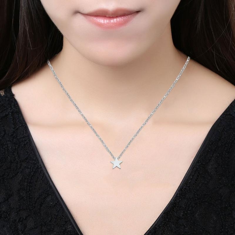 Stainless Steel Fashion Pendant Sun Crescent Moon Star Clavicle Chain Necklace For Women Jewelry Party Friend Gifts