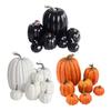 7Pcs Artificial Pumpkin Fall Decoration Thanksgiving Halloween Harvest Festival Foam Faux Pumpkin Ornament Assorted Size Fake Vegetable Party Decor