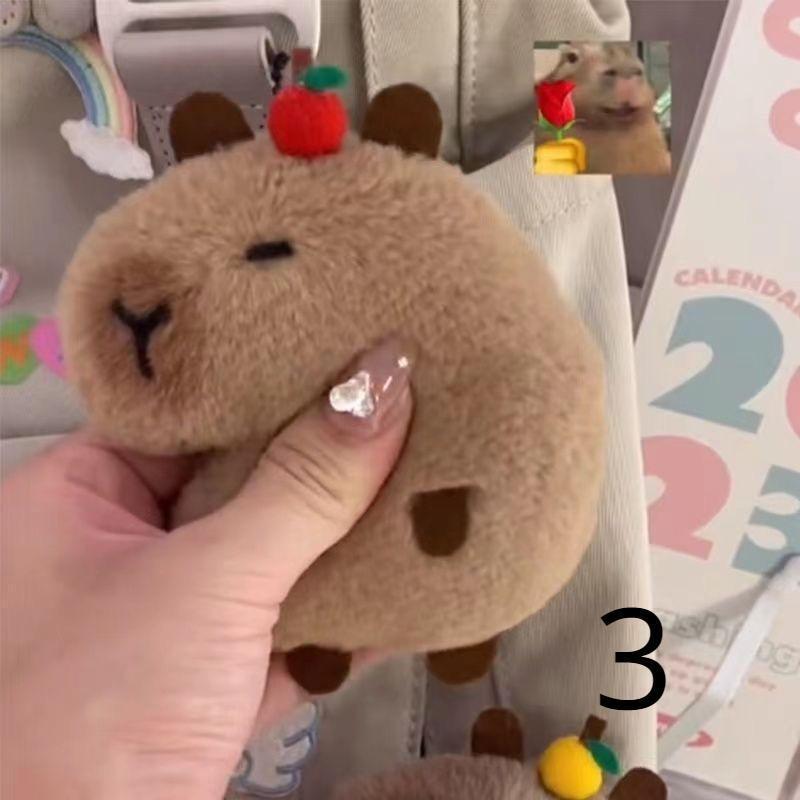Capybara Plysjdukke Stjerne Knirkende Leke Tegneserie Stjerne Nøkkelring Anheng Myk Kosedyr Ryggsekk Bilveske Nøkkelring Dekor Barn Gaver