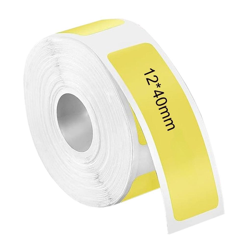 1Roll P15 Paper Thermal Sticker 12x40 Thermal Printer Tape Yellow Label Paper for P11/P12/P15/P50/B100/D30/HP1/HP3