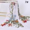 Chiffon Floral Elegant Scarves Silk Scarf Fashion Women Flower Printed Long Soft Wrap Scarf Simulation Silk Shawl Beach Scarf
