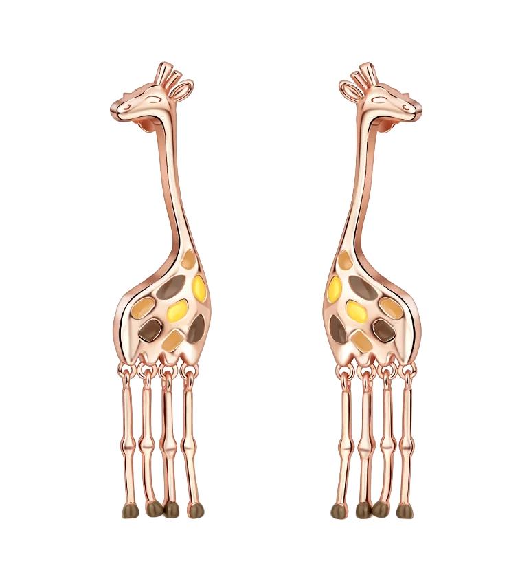 925 Silver Cute Earring Set Heart Lock Caterpillar Giraffe Flamingo Star Fit Fashion Jewelry for Women Daily Accessory