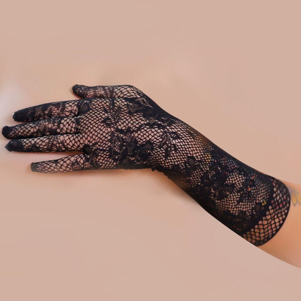 Sun Protection Sunscrean Long Gloves Fishnet Mesh Hollow Gloves Elegant Summer Mittens  Summer