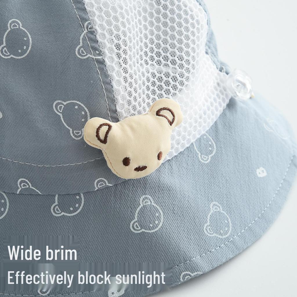 Cute 3D Little Bear Fisherman Hat - Windproof, Sun Protection, Versatile Mesh for Outdoors