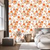 Flowers and Leaves Wallpaper White and Peach for Living Room and Bedroom 50x1000
