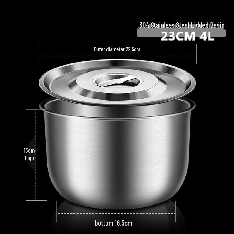 Premium 304 Stainless Steel Covered Mixing & Storage Bowls