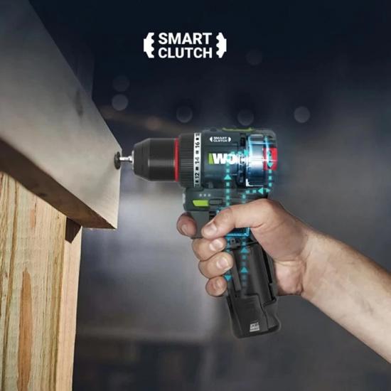 WORX WU135 Cordless Electric Drill 12V 50Nm 1800rpm Brushless Motor Electric Screwdriver Impact Drill Metalworking Smart Cutch