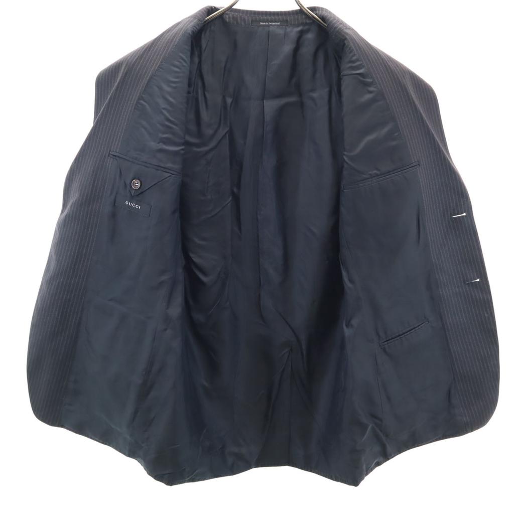 GUCCI Swiss made Striped Pattern tailored jacket 48 charcoal Men's Used