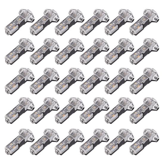 10/20/30/40/50Pcs T Tap Wire Splice Connectors 3 Way 1 Pin Solderless Low Voltage Cable Connectors No Stripping 18-22 AWG Wires Quick Connector