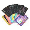 1Set Scratch Paper Magic Color Rainbow Cartoon Scratch Art Painting Paper Card Kit Drawing Stick Office Education Supplies TMZ