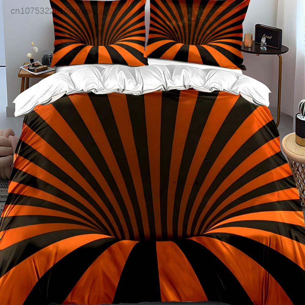 "Striped Decorative Set Halloween Theme" Multiple Sizes kid's And adults' Bedroom Exquisite 3PC Bedding set, Gift