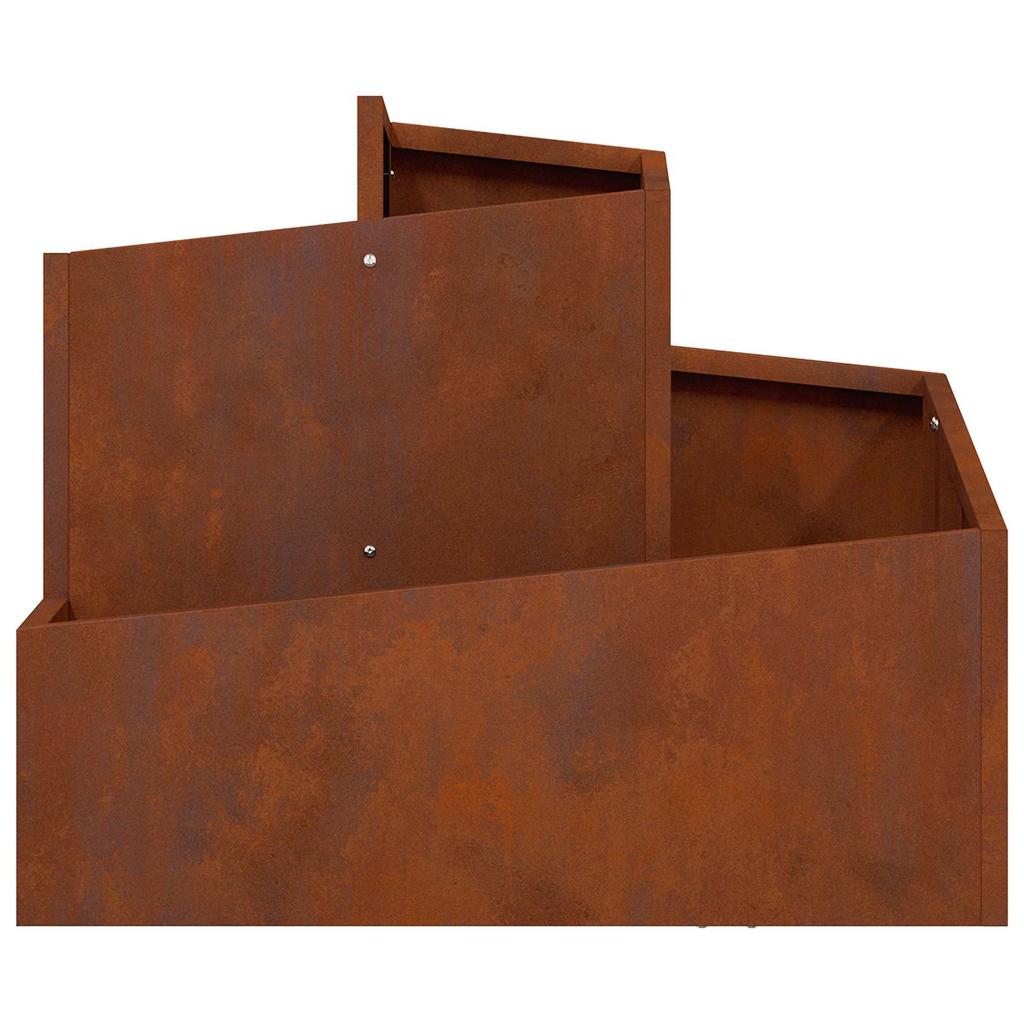 Garden Planter Brown 60 X 60 X 50 Cm Weatherproof Steel