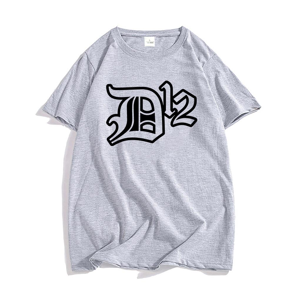 D12 Band Printing T-shirt Grunge Hip Hop Unisex Streetwear Cotton Short Sleeve Male T Shirt Summer Round Neck Mens Tshirt Print