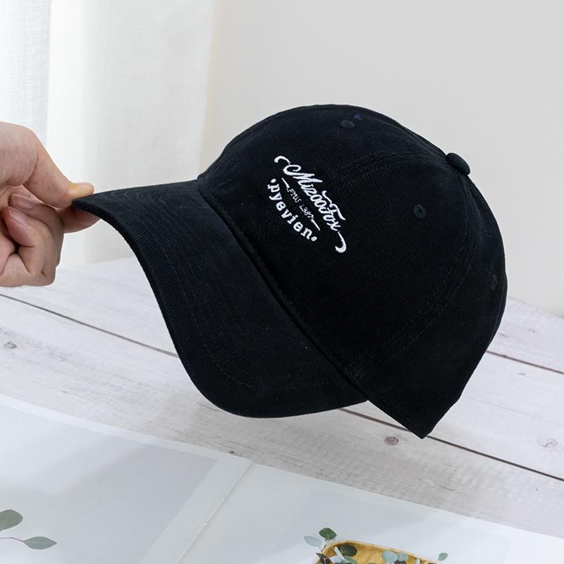 Vintage Japanese Wash Cotton Baseball Cap With Embroidery For Casual Men
