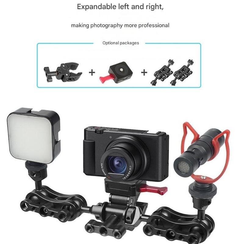 Aluminum Super Crabbing Clamp with 1/4inch 3/8inch Screw Threaded for Photography Accessories Equipment Mounting