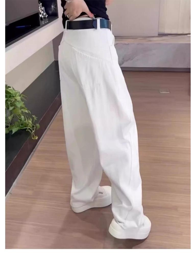 2025 Spring Retro High Waist Slimming Wide Leg Jeans for Women with Pear-Shaped Figure