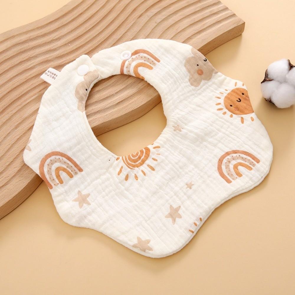 Soft Cotton Baby Bib 6 Layer Feeding Bib Adjustable Kids Saliva Towel  Newborn
