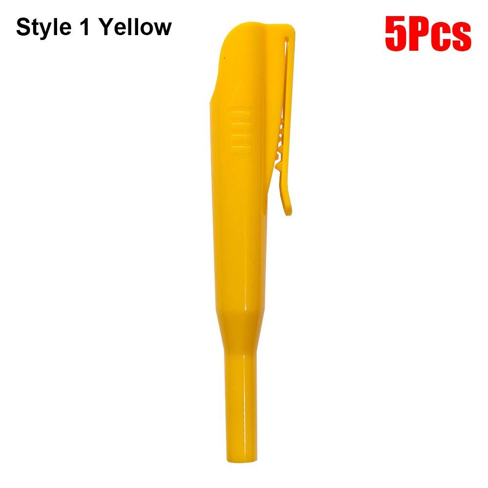 

5Pcs Non-slip Carpenter Pencil Cover Plastics Pencil Holder Woodworker Accessory Style 1 Yellow