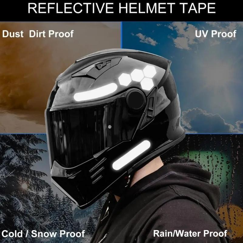 Black Reflective Tape For Sports Equipment Including Bike Motorcycle And Scooter Helmets Providing Low Light Safety