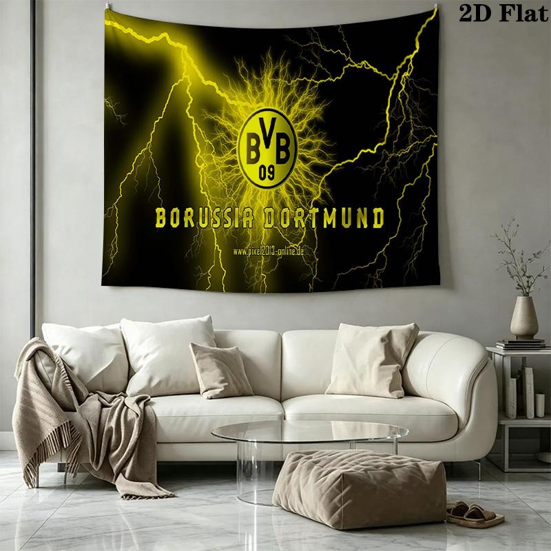 Borussia Dortmund Wall Tapestry Aesthetic Wall Hanging Printed Fabric Blanket Decorative Tapestries for Bedroom Living Room Home Decor