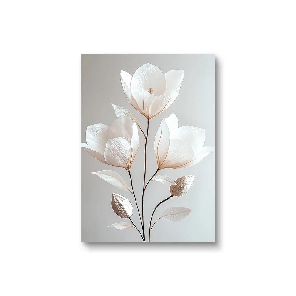 Nordic Beige Peony Flowers Canvas Painting Modern Floral Botanical Posters Aesthetic Wall Art Home Decoration