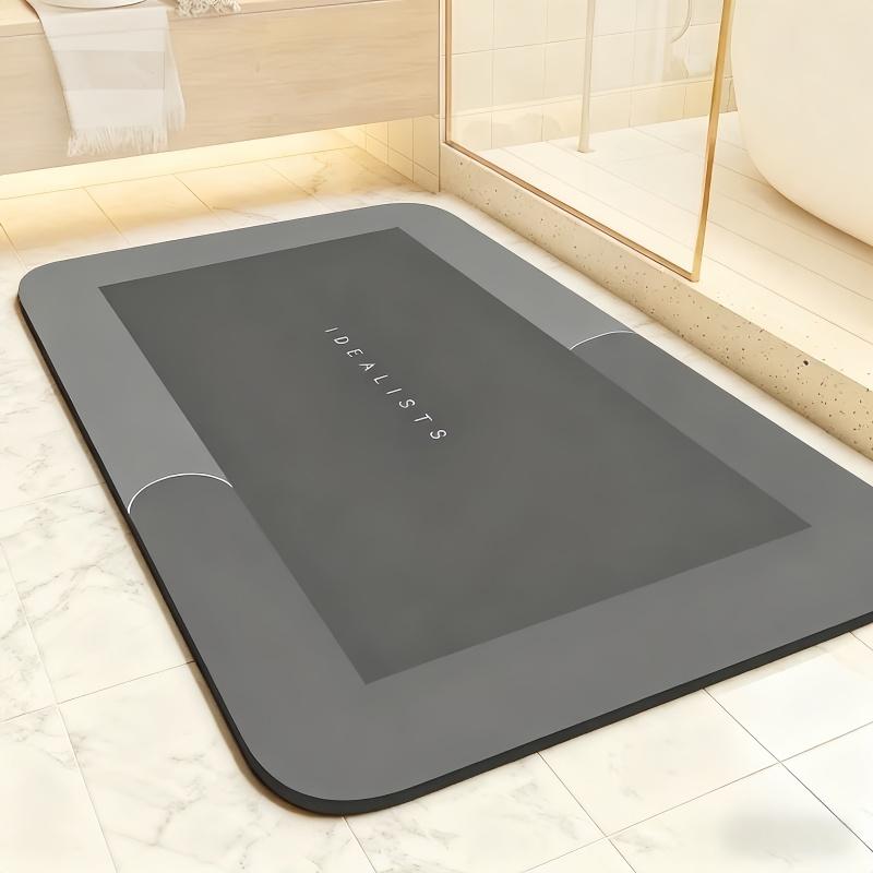 Diatomaceous Earth Bathroom Mat High Water Absorption Anti Slip Quick Drying Soft Floor Mat Bathroom Shower Bedroom Kitchen RV
