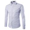 New Men's Fashion Shirt Slim Shirt Hundreds of Solid-coloured Business Casual Long-sleeved Shirt Male