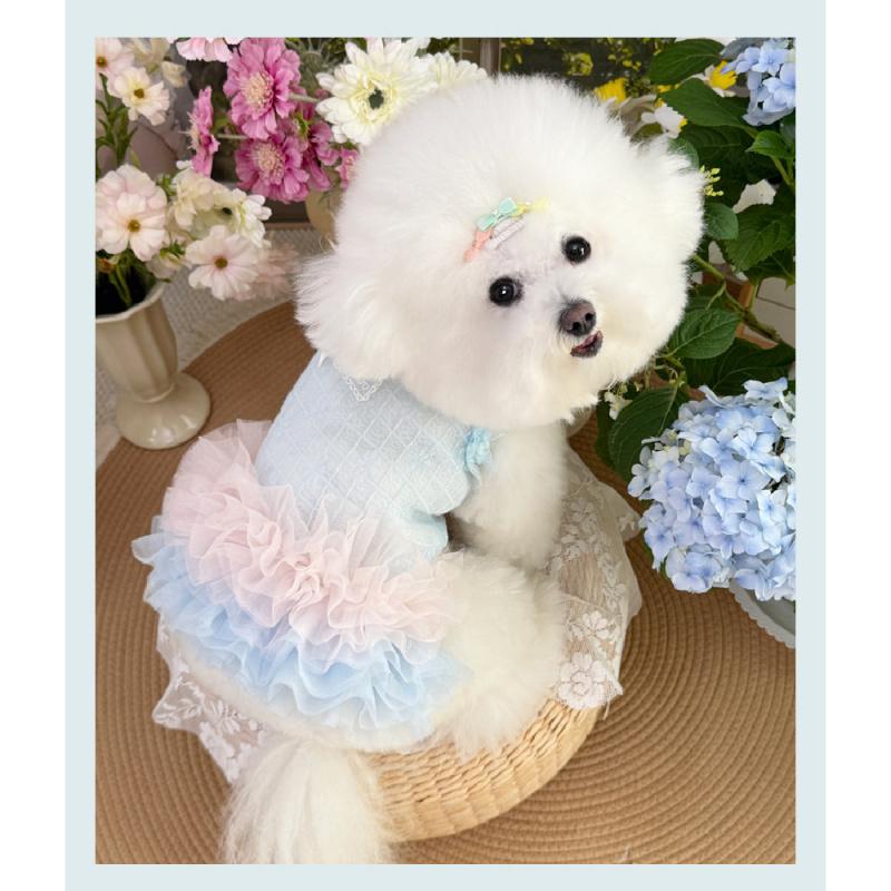 Fashion Chihuahua Pet Dress Gauze Skirt Small Pet Clothing Bichon Pomeranian Dog Fairy Dress Pet Cat Dog Clothes