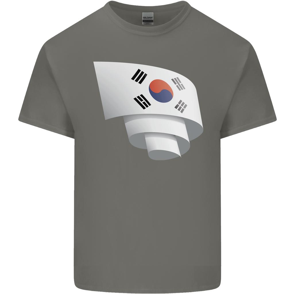 Curled South Korea Flag Korean Day Football Unisexs Light Cotton TShirt
