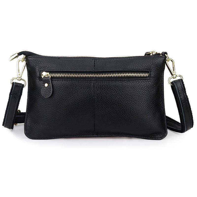 Genuine Leather Women's Crossbody Bag with Wrist Strap - Top Layer Cowhide Shoulder Bag