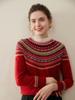 2025 Women's Half-High Collar Cashmere Fair Isle Jacquard Sweater - Versatile Base Layer Knitwear