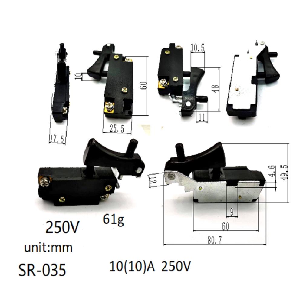 AC250V 10A Rating Angle Grinder Switch Power Tool Switch