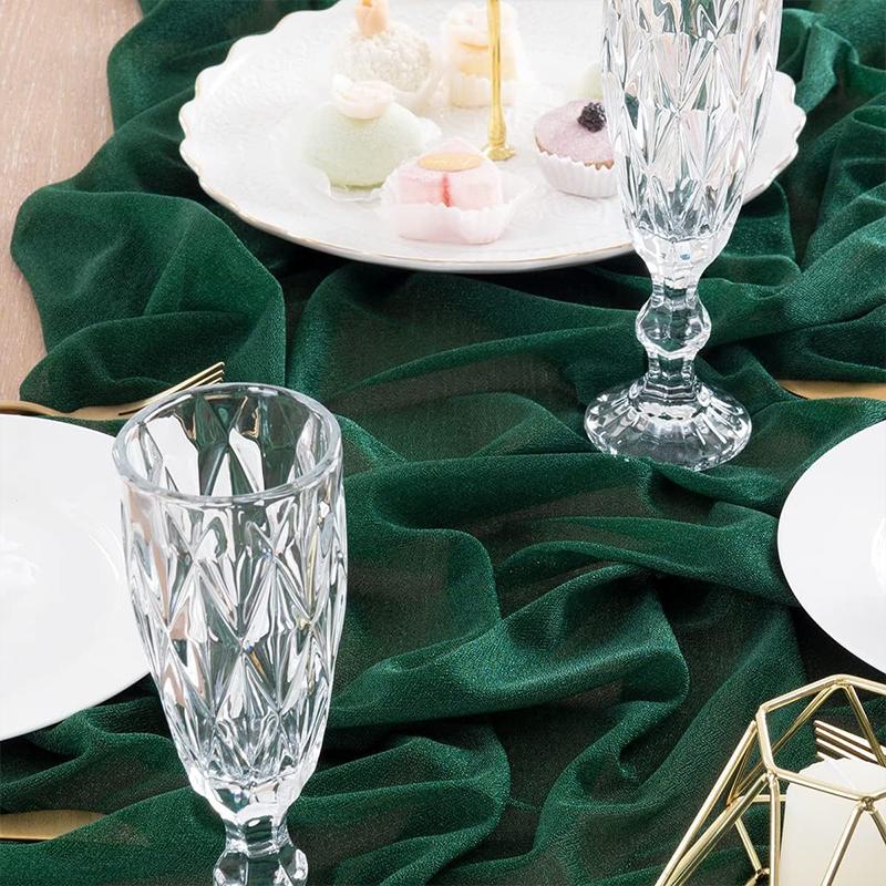 Chiffon Table Runner Sheer Fabric Silk Wedding Arch Overlay Draping  Bridal Shower Party Festival Baby Home Christmas Decoration